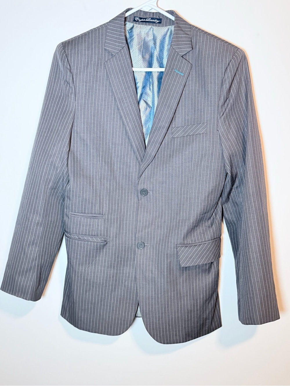 English Laundry Gray Pinstripe Men's Suit Blazer